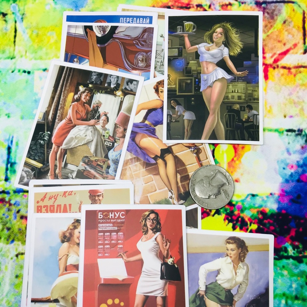 Watch Out Pinup Mini Poster Sticker - Picture 2 of 4